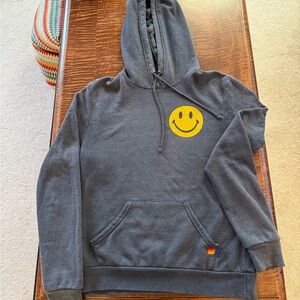 Aviator Nation Gray Smiley Face Hoodie